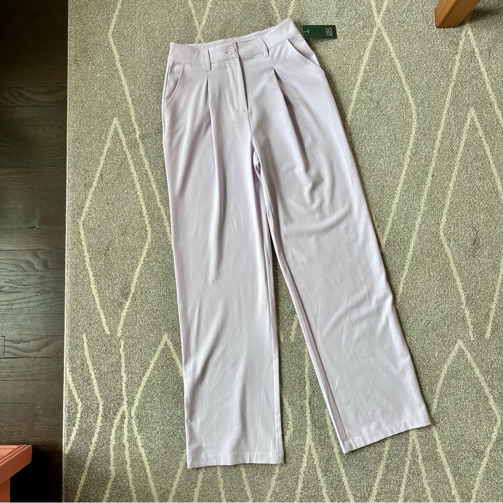 Wild Fable Light Lavender Purple High Waist Wide Leg Trousers